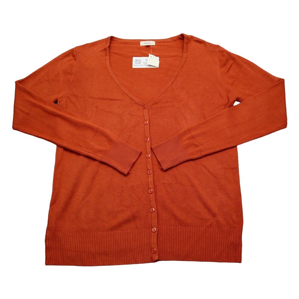 Debut Sweater Womens 3XL Red Plain Long Sleeve V Neck Knitted Cardigan